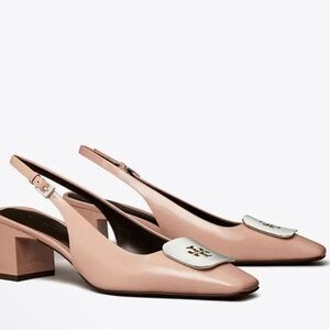 ✨LIKE NEW✨ Tory Burch Georgia Slingback Patent Leather Pink/Nude Heels
